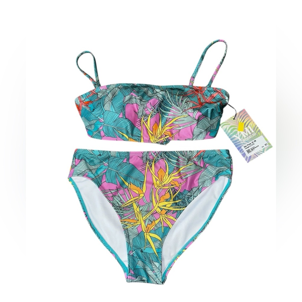 YMI Small Floral High‎ Waisted Bikini New